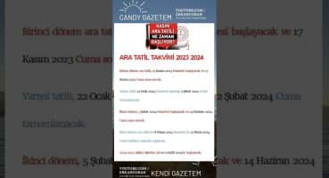 Okullarda Ara Tatil Takvimi 2023-2024