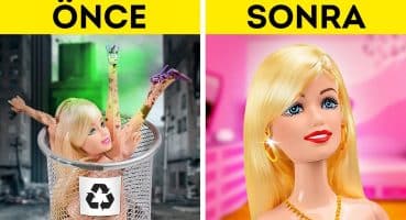 Barbie Dönüşümü! 😍🤩 Barbie Bebek Makyajı Hileleri Ve El İşleri 🌈