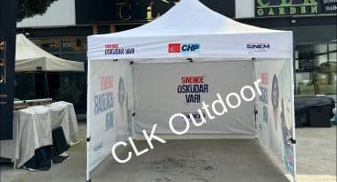 CLK Outdoor Gazebo Katlanır Logo Baskılı Tanıtım Parti Çadırı Portatif Stand Tente Tanıtımı Fragman İzle