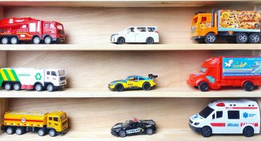 Box full of various miniature cars BMW, Alphard, Ambulance, Police Car, Trailer Truck, Oil Truck Fragman izle
