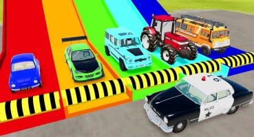 Flatbed Trailer Truck Potholes Transport Car Portal Trap Rescue – Cars vs Speed Bumps – BeamNG.drive Fragman izle