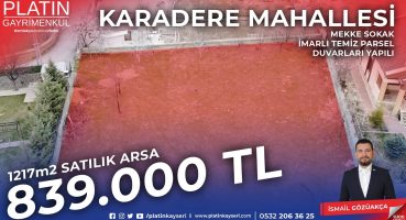PLATİN TV |KAYSERİ  SATILDI KARADERE MAHALLESİNDE 1217m2 SATILIK ARSA Satılık Arsa