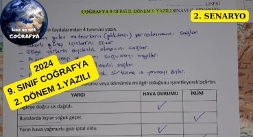 Coğrafya 9. Sınıf 2. Dönem 1. Yazılı Çözümü 2 Bakım