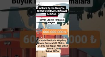 Ankara’da Satılık Fabrika Arsası.. #emlak #arsa #satılık #fabrika #gayrimenkul # Satılık Arsa