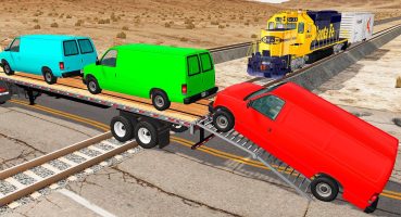 Flatbed Trailer Mercedes Cars Transportation with Truck – Pothole vs Car #10 – BeamNG.Drive Fragman izle
