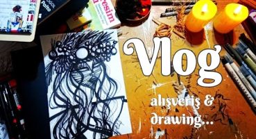 Vlog | biraz bakım🛍️sanat malzemeleri alışverişi📚🖊️🖌️çizim drawing📝artVlog Bakım