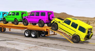 Flatbed Trailer Cars Transportation with Truck – Pothole vs Car  – BeamNG.Drive Fragman izle