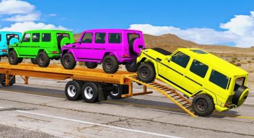 Flatbed Trailer Cars Transportation with Truck – Pothole vs Car  – BeamNG.Drive Fragman izle
