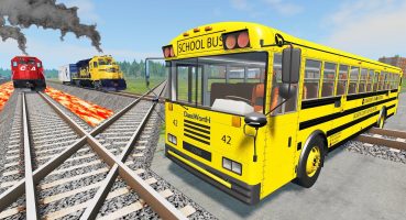 Flatbed Trailer Cars Truck vs Train – Bus vs Speed Bumps – BeamNG.Drive Fragman izle