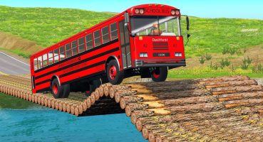Flatbed Trailer Bus Truck vs Rails and Cars vs Train – Speed Bumps – BeamNG.Drive Fragman izle