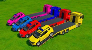 Double Flatbed Trailer Truck vs Speedbumps Train vs Cars Beamng.Drive / Flatbed Trailer Fragman izle