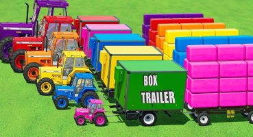 TRANSPORT BOX TRAILER & FRUIT TRAIN WITH JCB FASTRAC & CLAAS TRACTOR & FLATBED TRAILER – FS22 Fragman izle