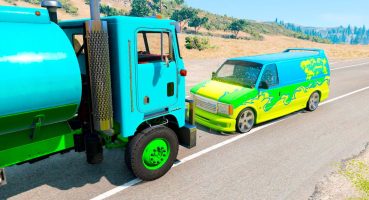 Flatbed Trailer Truck Potholes Transport Car Rescue – Cars vs Deep Water – BeamNG.drive Fragman izle