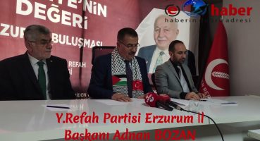 Yeniden Refah Partisi İl Başkanı Adnan Bozan. Filistin Hakkında Basın Açıklaması /EHA