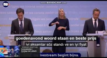 hollanda persconferentie Rutte en de jonge  corona virus hakkinda Turkce 1. bolum