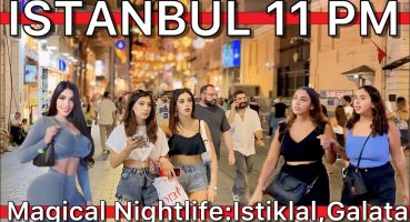 Turkiye🇹🇷Istanbul 11pm Night Walking Tour City center Taksim Square Istiklal Street Galata Tower|4K Fragman İzle
