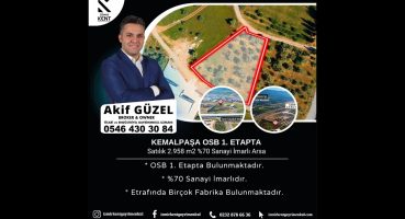 İzmir Kemalpaşa OSB 1. Etapta Satılık Sanayi İmarlı Arsa 2.958 m2 Satılık Arsa