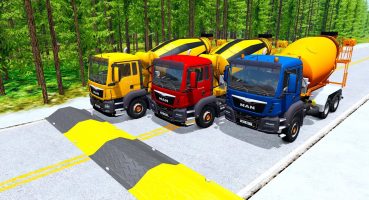 Flatbed Trailer Tracktor Truck Rescue Stuck Cars – Long Cars vs Rail Road and Trains BeamNG Fragman izle