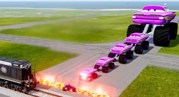 Double Flatbed Trailer Truck vs Speedbumps Train vs Cars Beamng.Drive / Flatbed Trailer Fragman izle