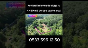 kırklareli  merkez’de doğa içi 4.450 m2 dereye cephe arazi#satılık#arazi Satılık Arsa