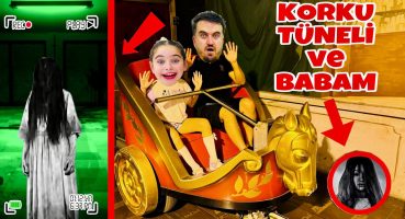 ELİF SİNEM VE BABASI GECE ZORLA KORKU TÜNELİNE GİRDİK !! BABAM ÇOK KORKTU !!