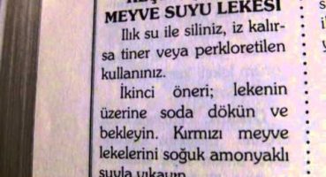 Reçel şurup meyve suyu lekesi nasıl çıkar