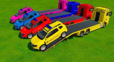 Double Flatbed Trailer Truck Vs Speed ​​Bumps Train Vs Police Cars Beamng.Drive/Flatbed Trailer Fragman izle