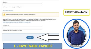 DİKKAT: E -KAYIT NASIL YAPILIR? ELEKTRONİK KAYIT İÇİN NELER GEREKLİ? E-KAYIT İŞLEMİ NASIL YAPILIR?