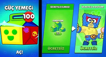 100 GÜÇ YEMEĞİ AÇTIM🔥 ÜCRETSİZ ELMAS ve KOSTÜM🎁 YENİ GÜÇLENDİRMELER🔥 Brawl Stars